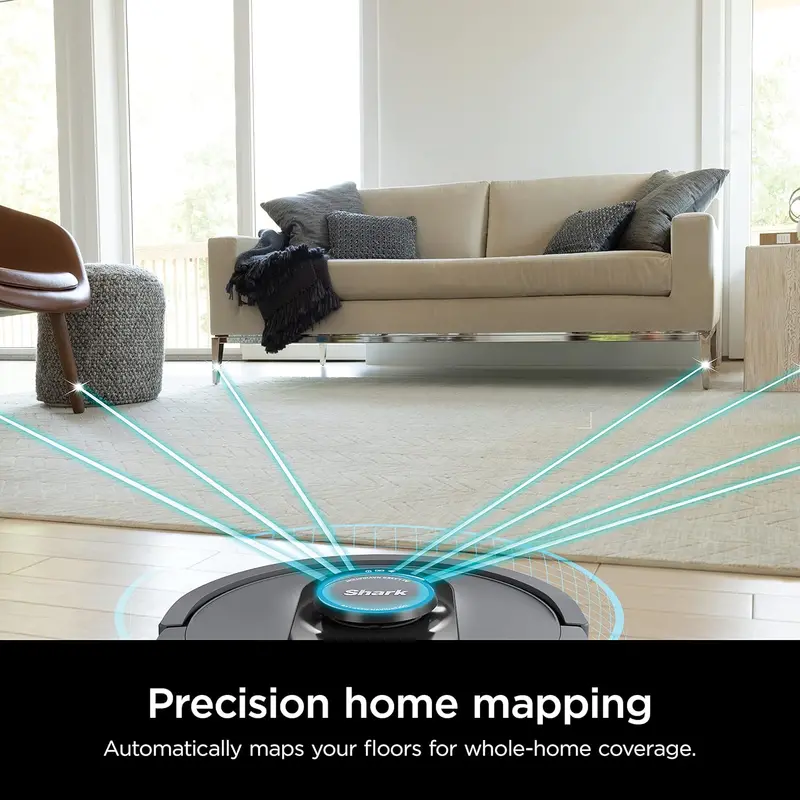 Voice-Activated Robot Vacuum in Cool Grey – Matrix Clean Navigation, Home Mapping, 60-Day Self-Empty Base, Pet Hair Solution