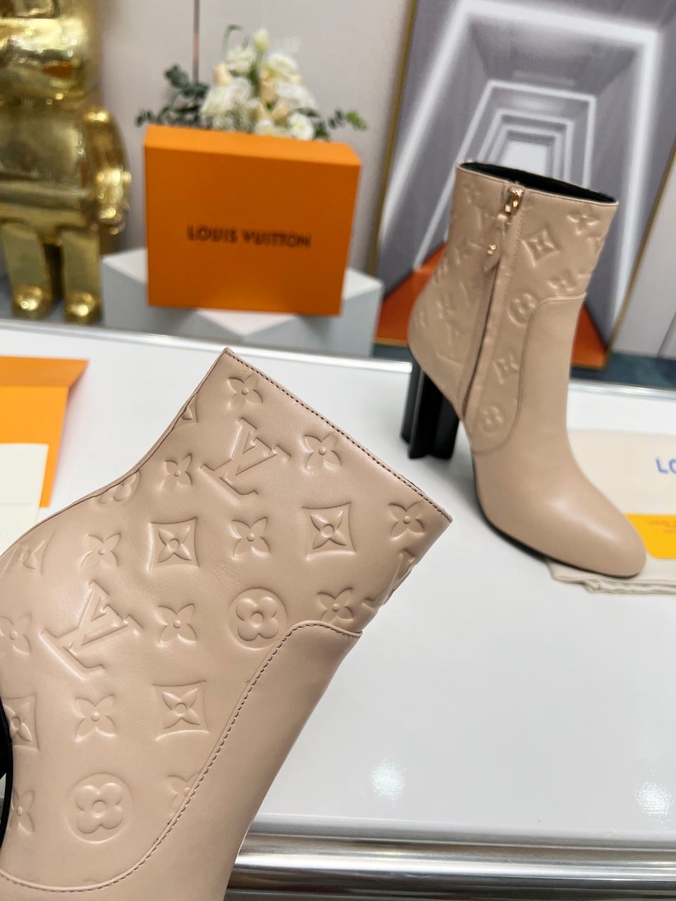 Louis Vuitton Silhouette Ankle Boot Beige