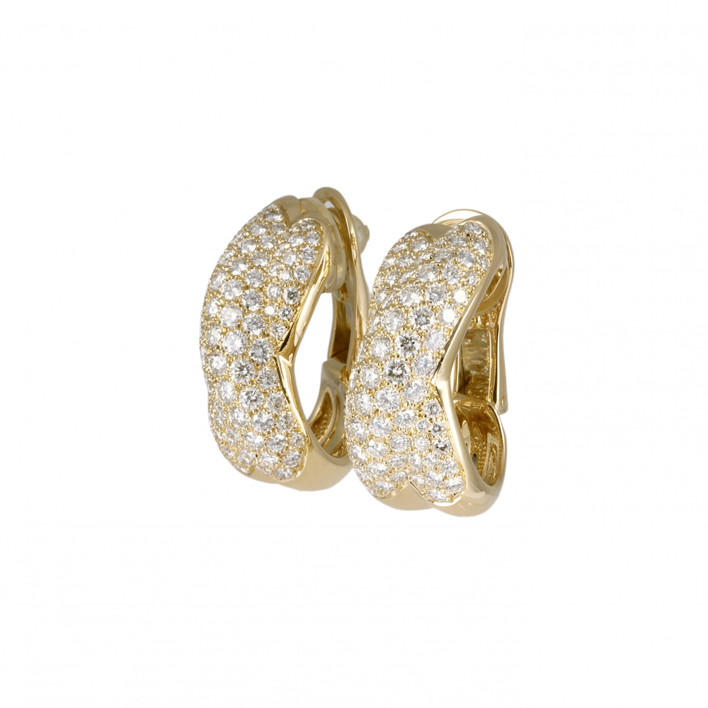 Cartier Kolysee K18YG Yellow Gold Earrings Diamond