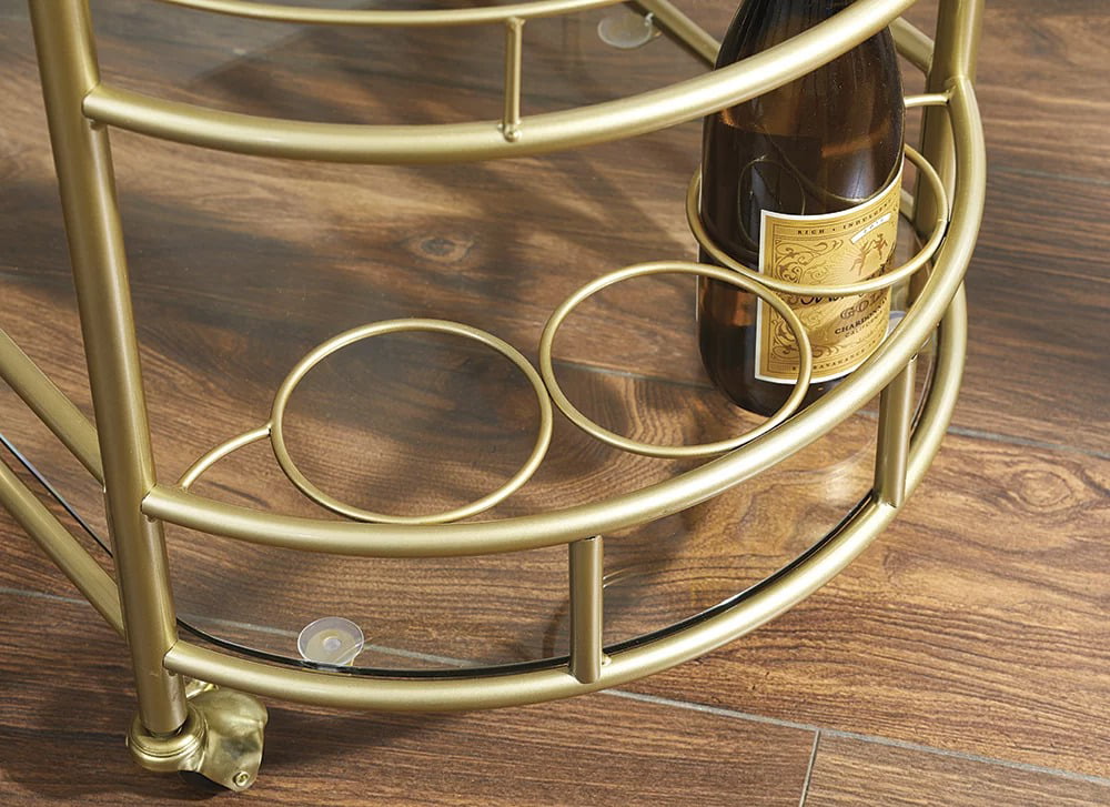 Fitzgerald Gold Metal Bar Cart