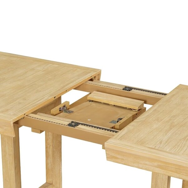 Extendable Dining Table Set,with Butterfly Leaf and6 Upholstered chair