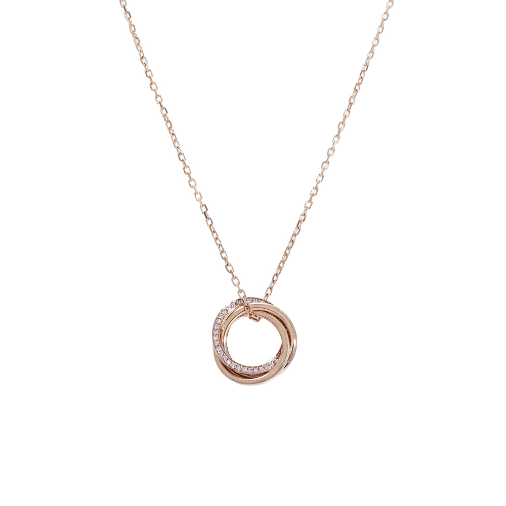 Cartier Trinity Necklace 18K Rose Gold Sapphire B3046000