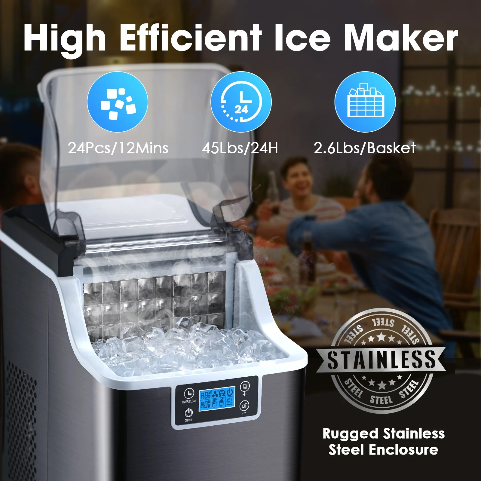Square Cube Ice Maker Z5820AF-BLACK