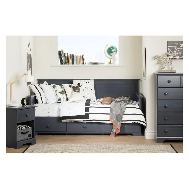 South Shore Summer Breeze 5-Drawer Dresser – Modern Blueberry Finish Solid Wood Chest