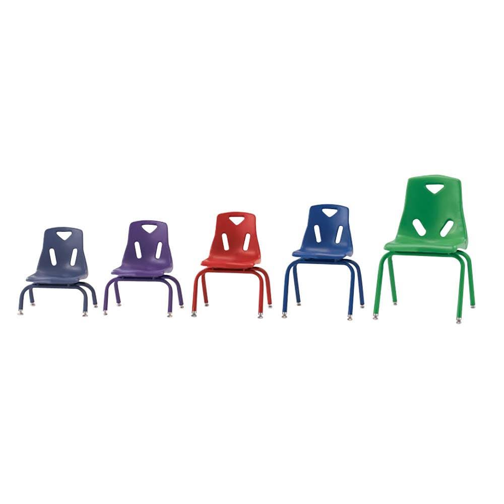 Berries Stacking Chairs with Powder-Coated Legs - 12x22 HT - Set of 6 - Yellow