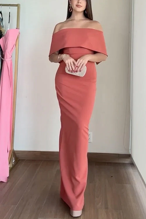 Elegant Off Shoulder Maxi Dress | Formal Evening GownClistos