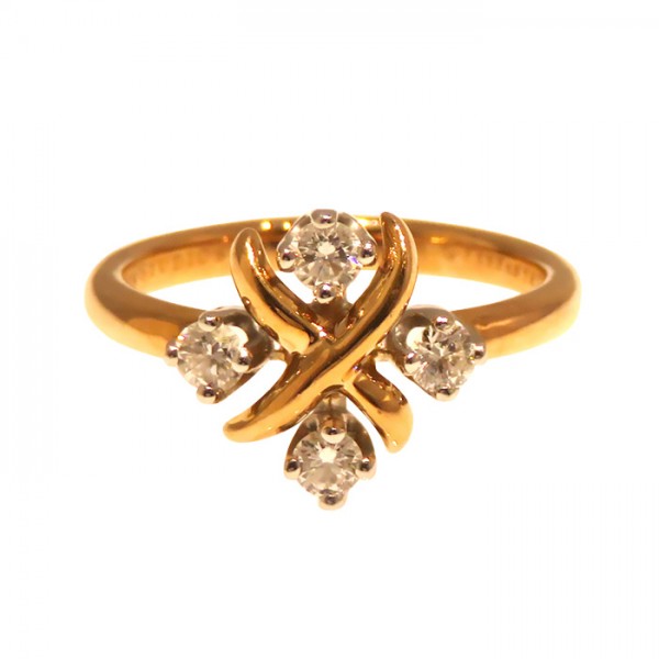 Tiffany & Co. Schlumberger Ring Platinum & 18K Rose Gold Diamond
