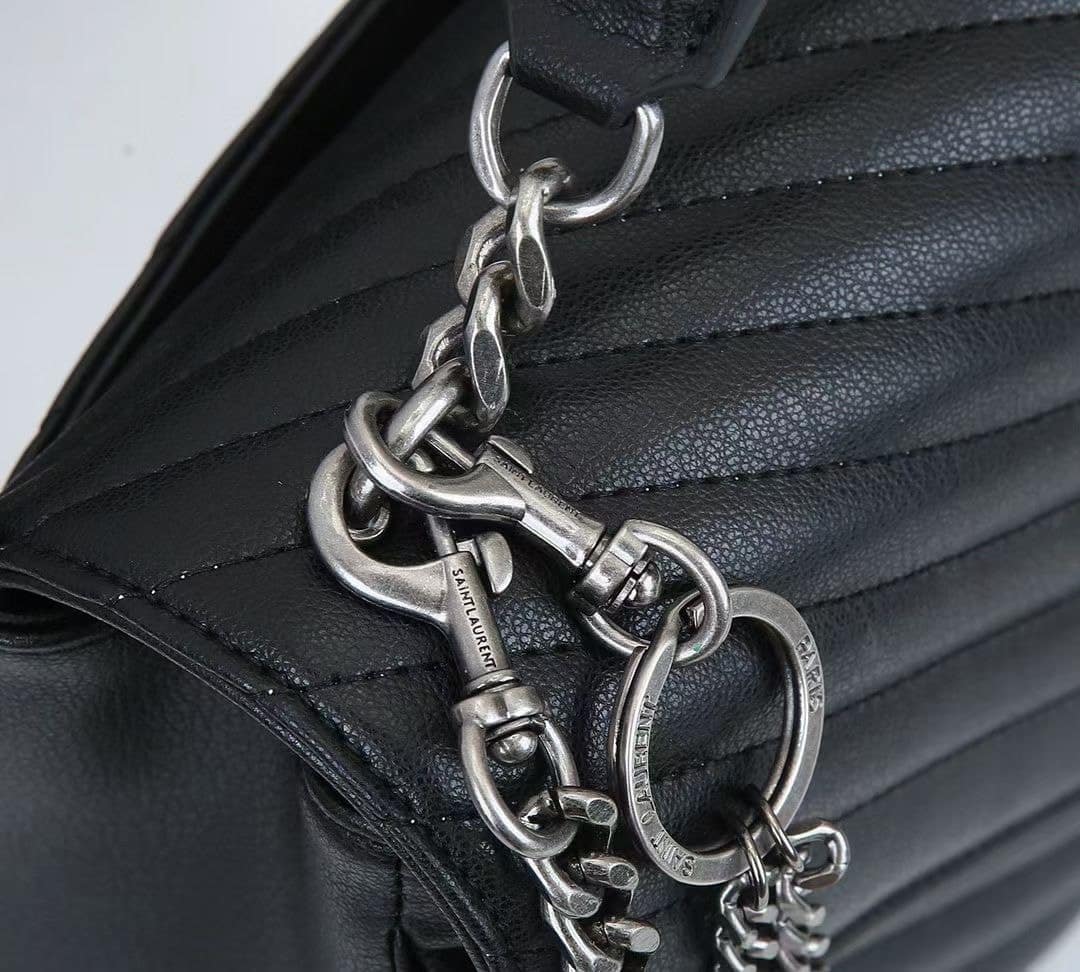 Saint Laurent College Large Chain Bag Black 32Cm
