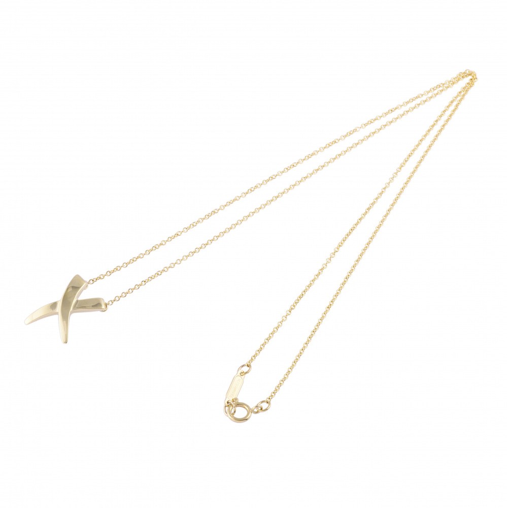 Tiffany & Co. Paloma Picasso Graffiti X Necklace 18K Yellow Gold