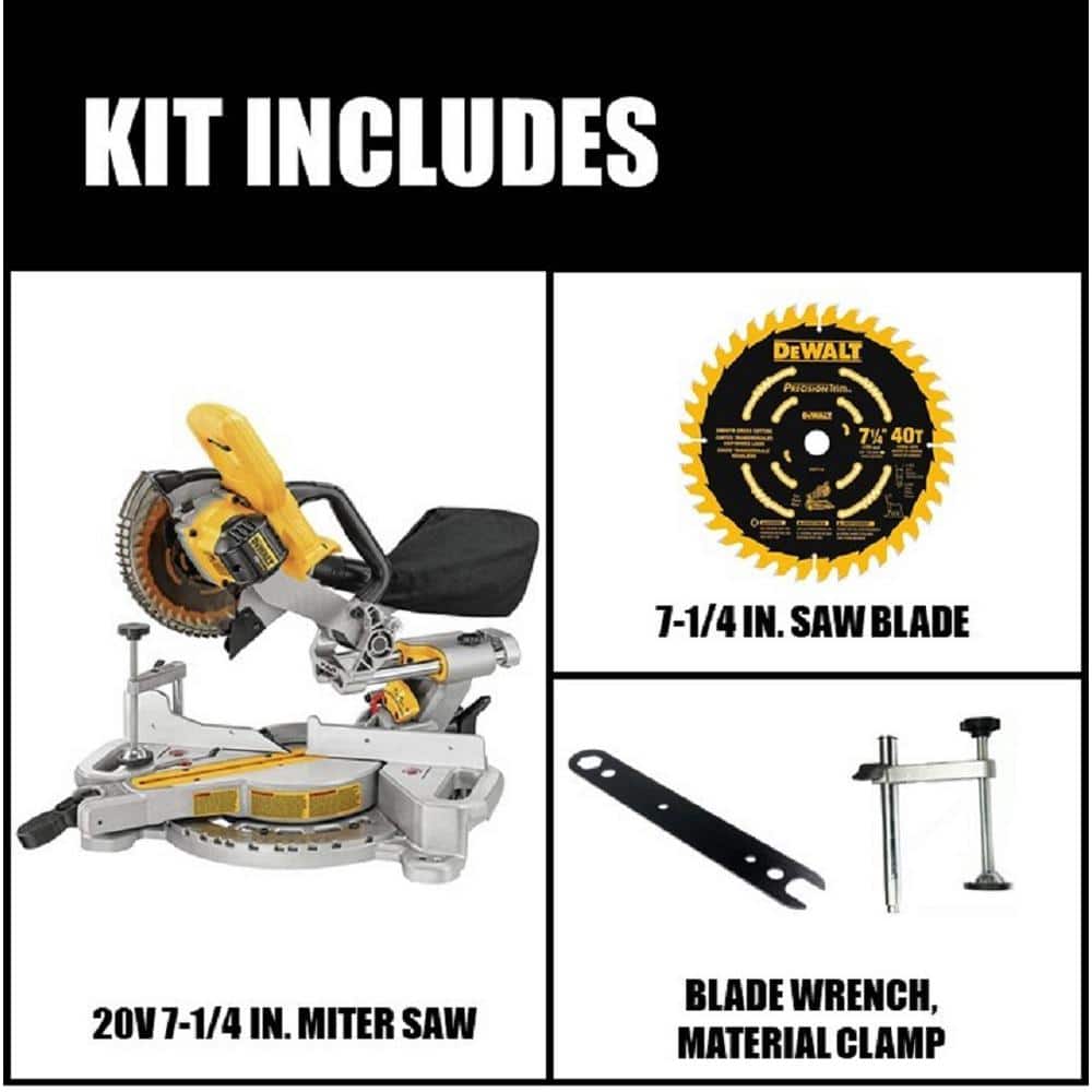 DEWALT 20V MAX Cordless 7-1/4 in. Sliding Miter Saw DCS361B