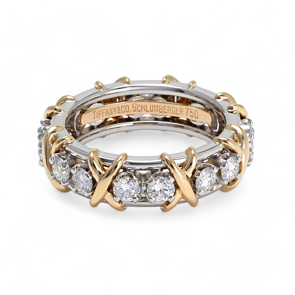 Tiffany & Co. Jean Schlumberger Rin Ring Platinum & 18K Yellow Gold Diamond 60099364