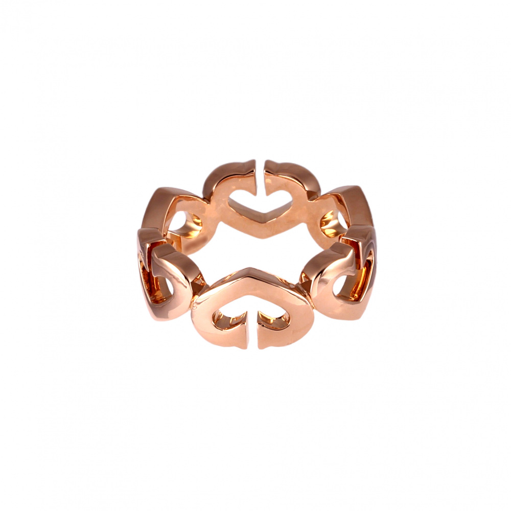 Cartier C Heart Ring 18K Rose Gold Diamond
