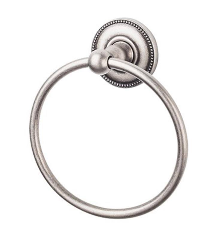Top Knobs ED5PCA Edwardian Bath Ring Polished Chrome Beaded Backplate