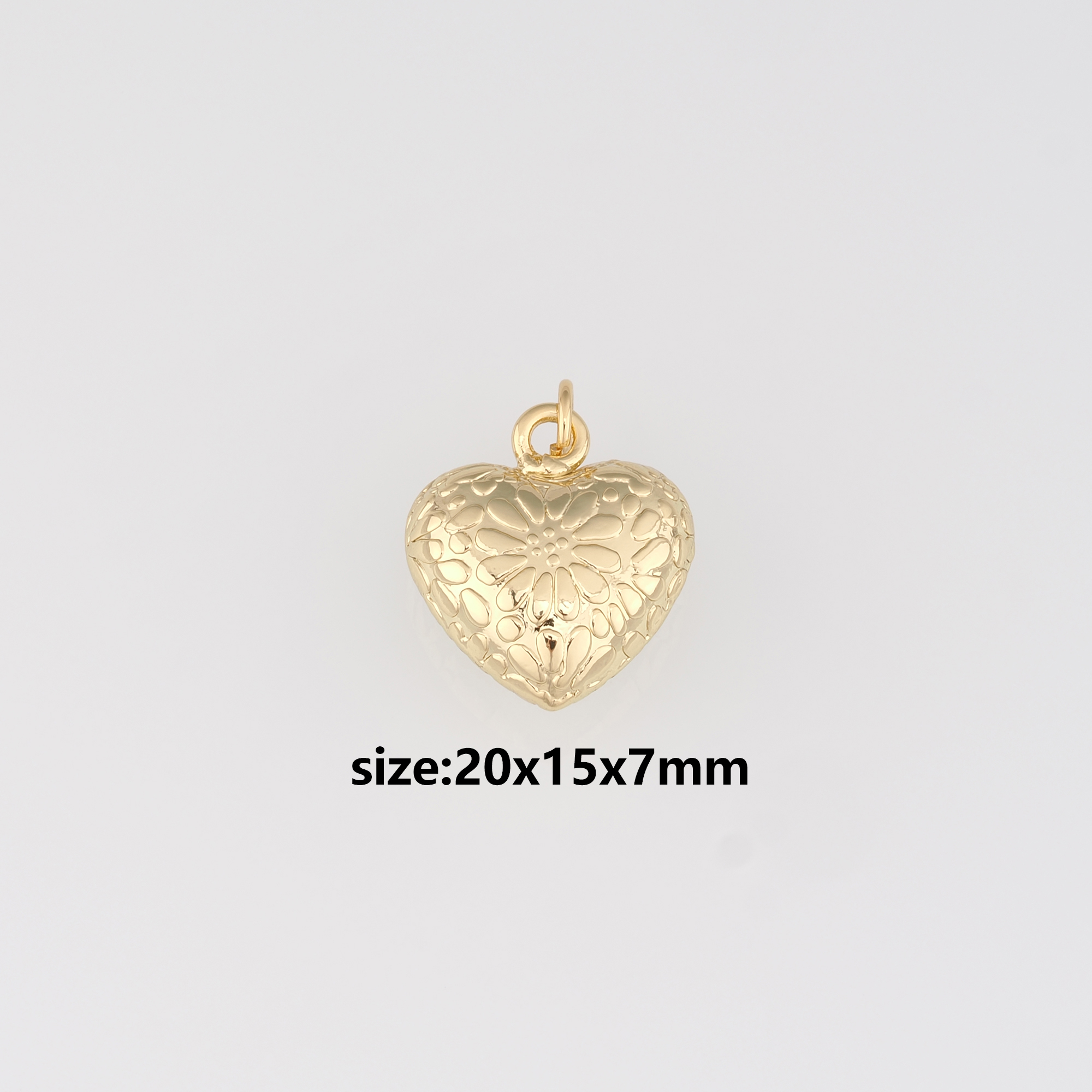 18K Gold Filled Heart Pendant,Gold Heart Charm Earrings Necklace for DIY Jewelry Making Supply