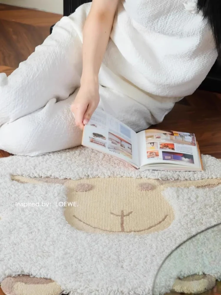 CP088 - Loew* Swiss Sheep Ball Series / Hand-woven Wool Loop Bedside Carpet Entrance Carpet Mirror Carpet