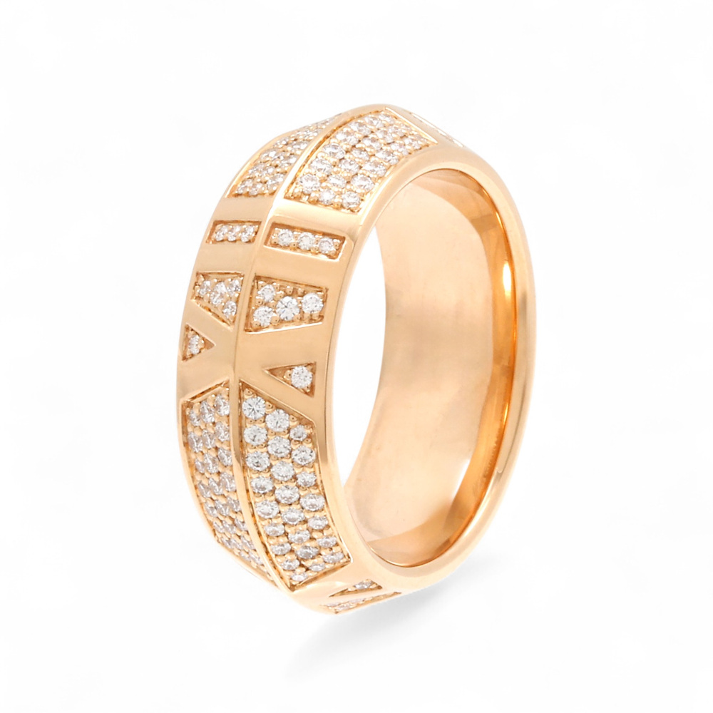 Tiffany & Co. Atlas Ring 18K Rose Gold Diamond