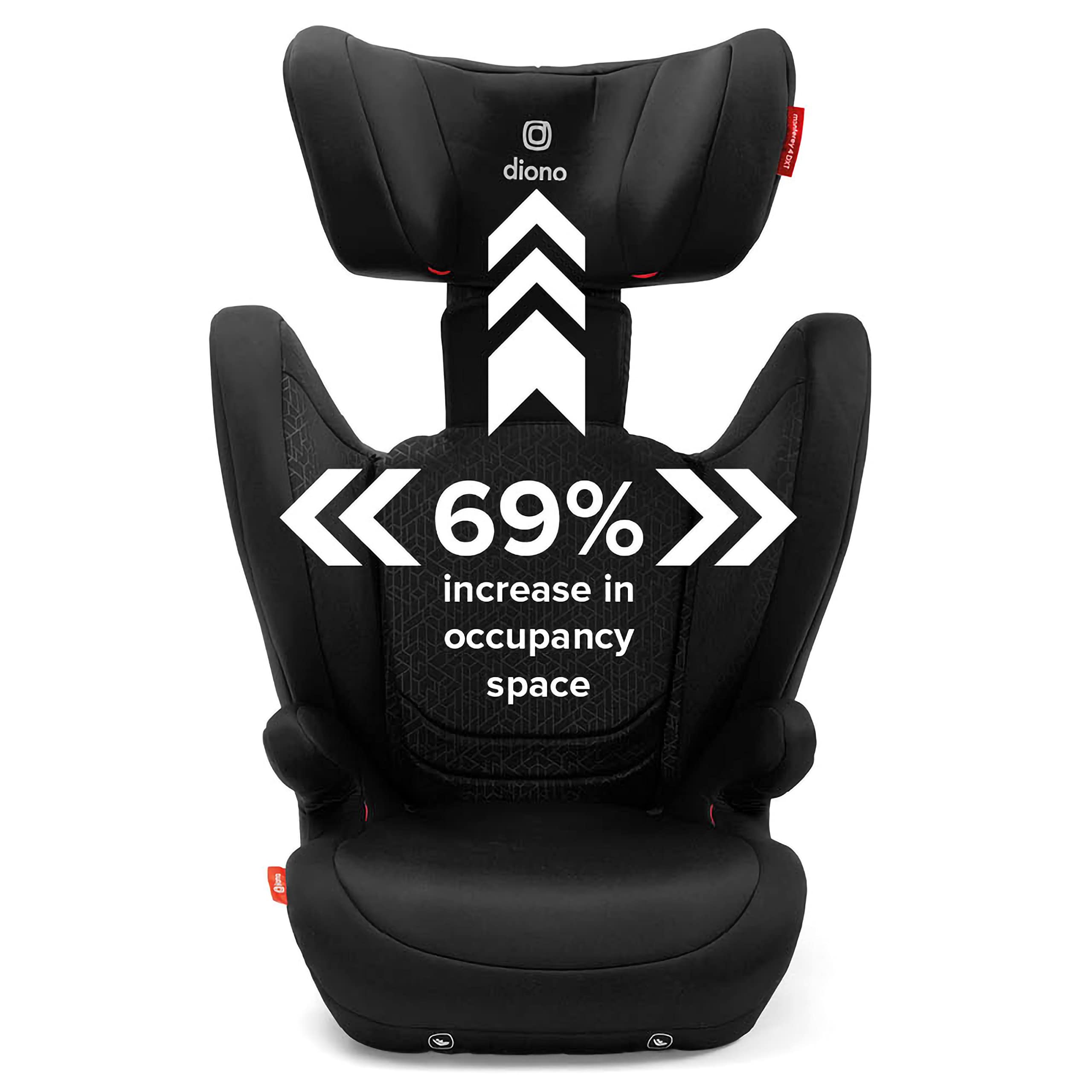 Diono Monterey 4DXT Latch, 2-in-1 High Back Booster Car Seat with Expandable Height, Width, Advanced Side Impact Protection, 8 Years 1 Booster, Black