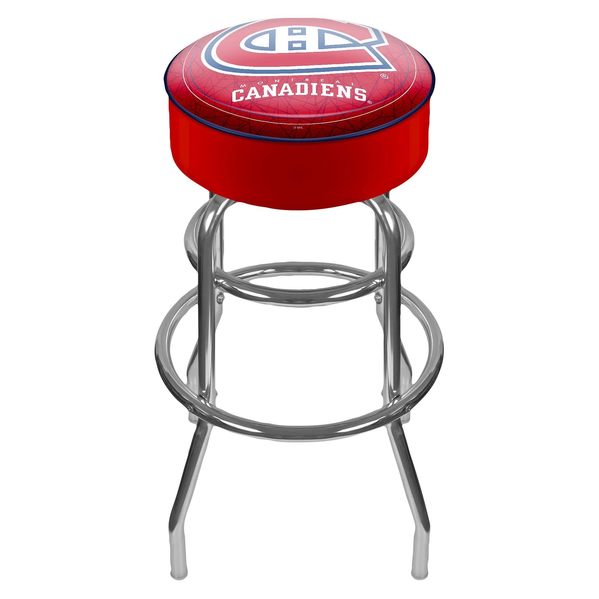 Trademark Global Padded Bar Stool, Montreal Canadiens, Chrome