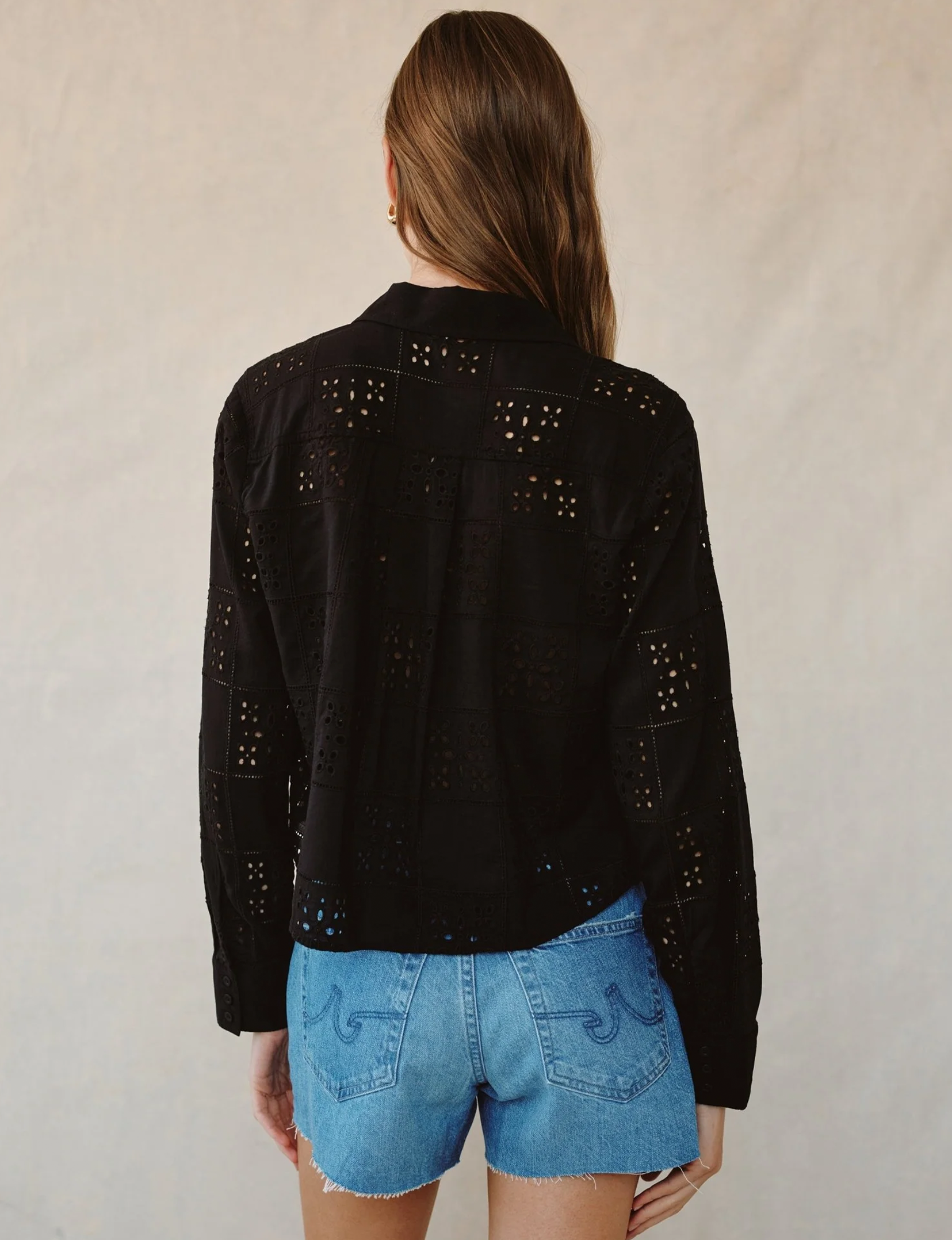 Contrast Button Down, Black