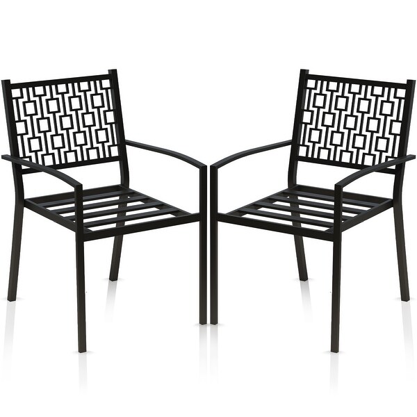 Elliza Stackable Metal AntiRust Outdoor Dining Chair (2Pack)