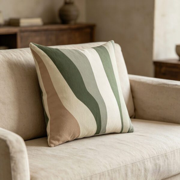 Nordic Abstract Curved Color Block Decorative Throw Pillow with Insert