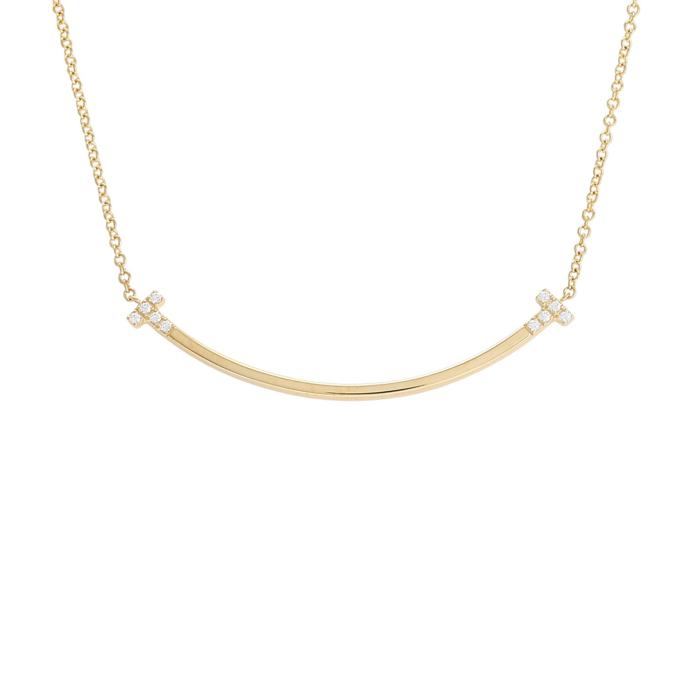 Tiffany & Co. Tiffany T Smile Necklace 18K Yellow Gold Diamond 74957013