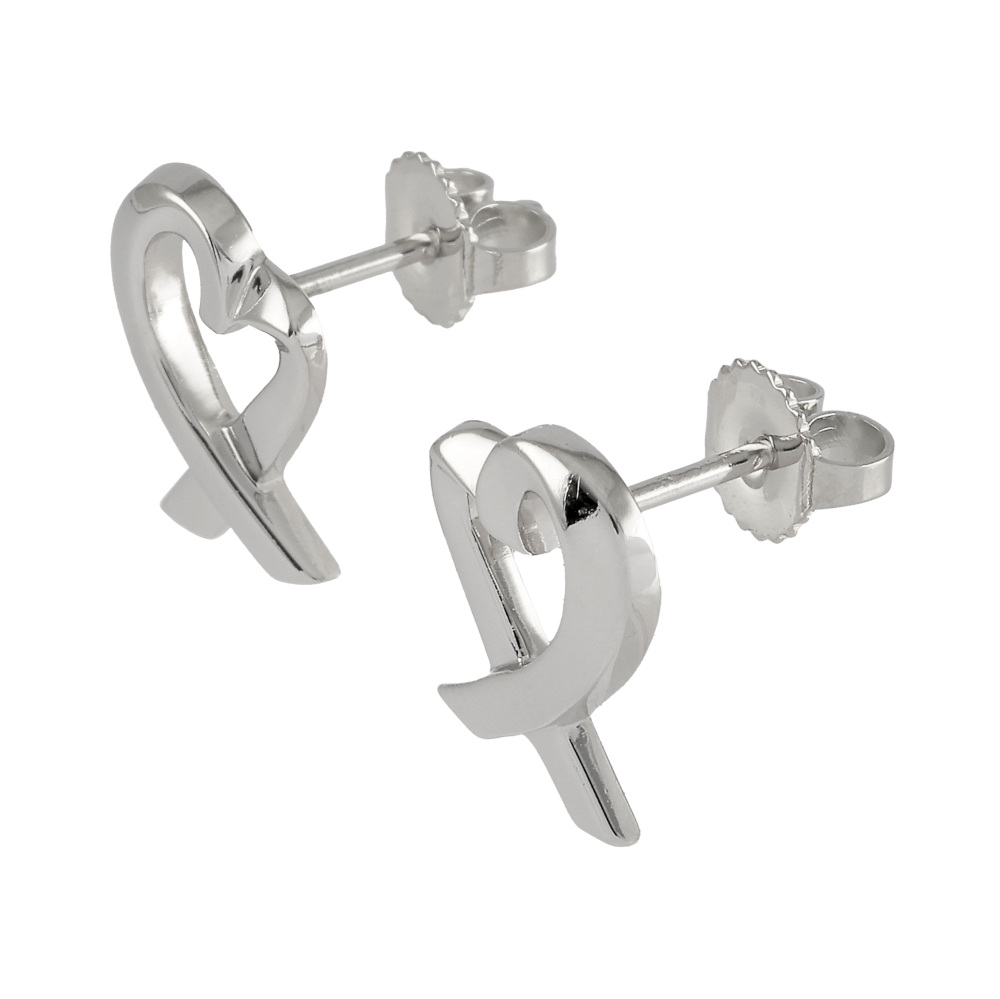 Tiffany & Co. Tiffany Loving Heart PT950 Earrings Platinum