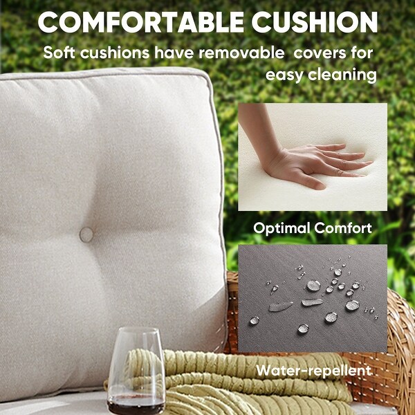 Patio Furniture Wicker Loveseat Sofa