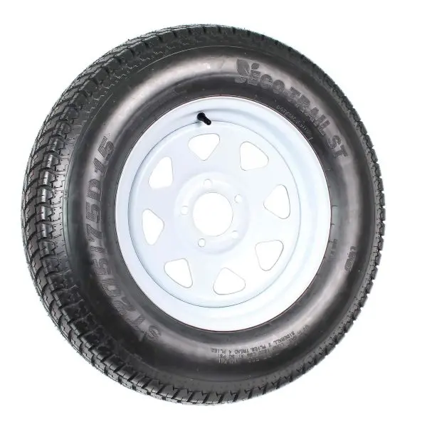 ST205/75D15 Trailer Tire & Rim Combo (2-Pack) – 15″ White Spoke, Load Range C