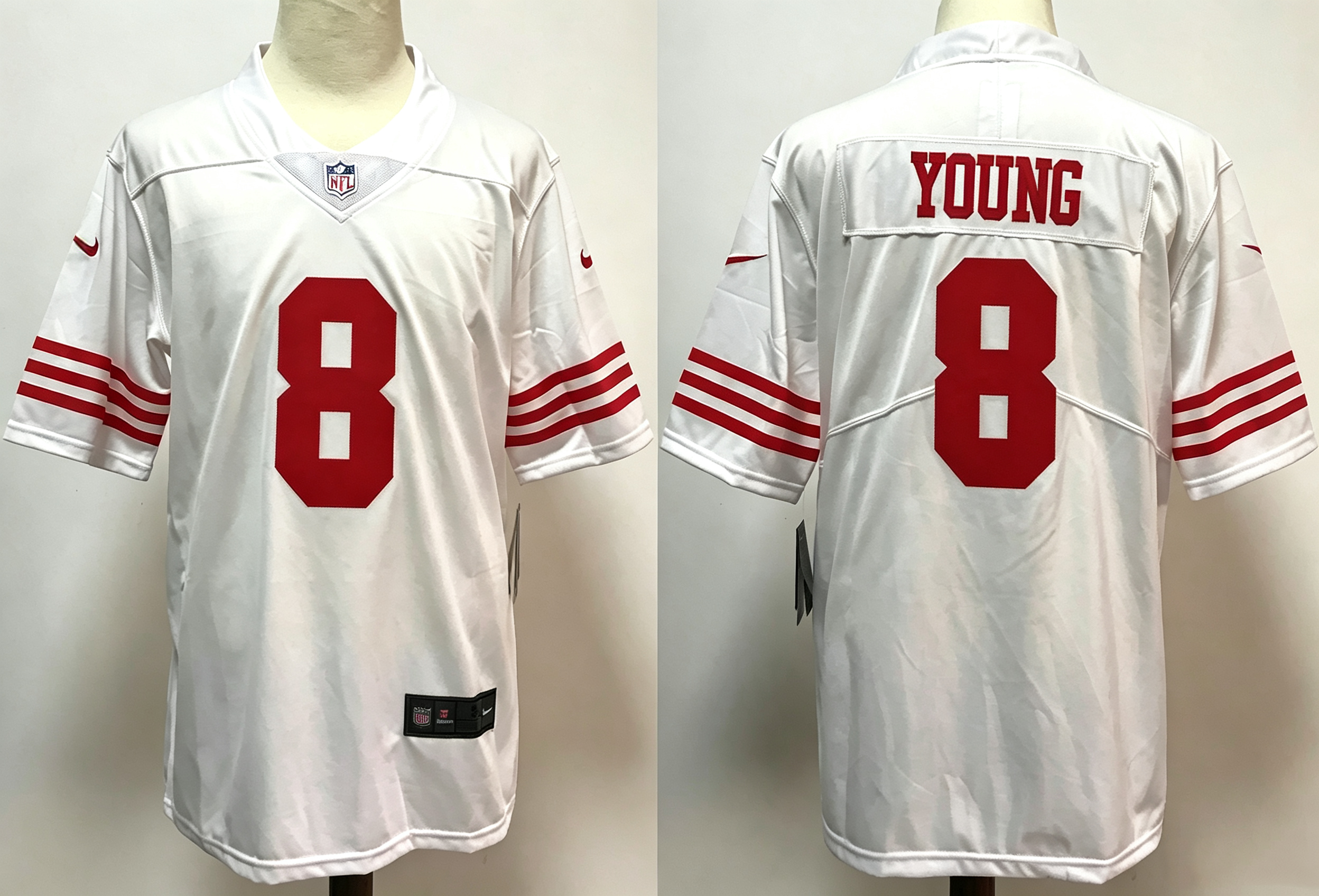 Men's San Francisco 49ers Steve Young #8 White Game Jersey