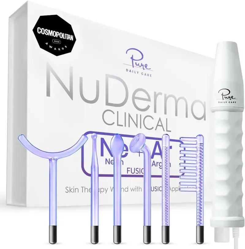 Pure Daily Care NuDerma Fusion Skin Therapy Wand – 6-Mode Portable Neon Light System