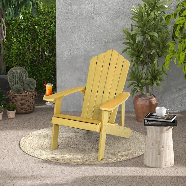 Costway Patio HIPS Adirondack Chair with Cup Holder Weather Resistant