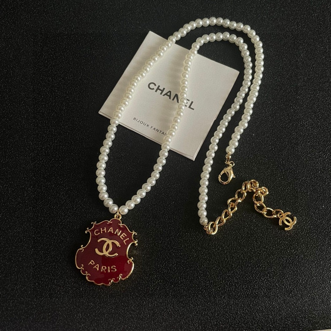 Chanel Pearl Double C Letter Necklace - cnluxepick