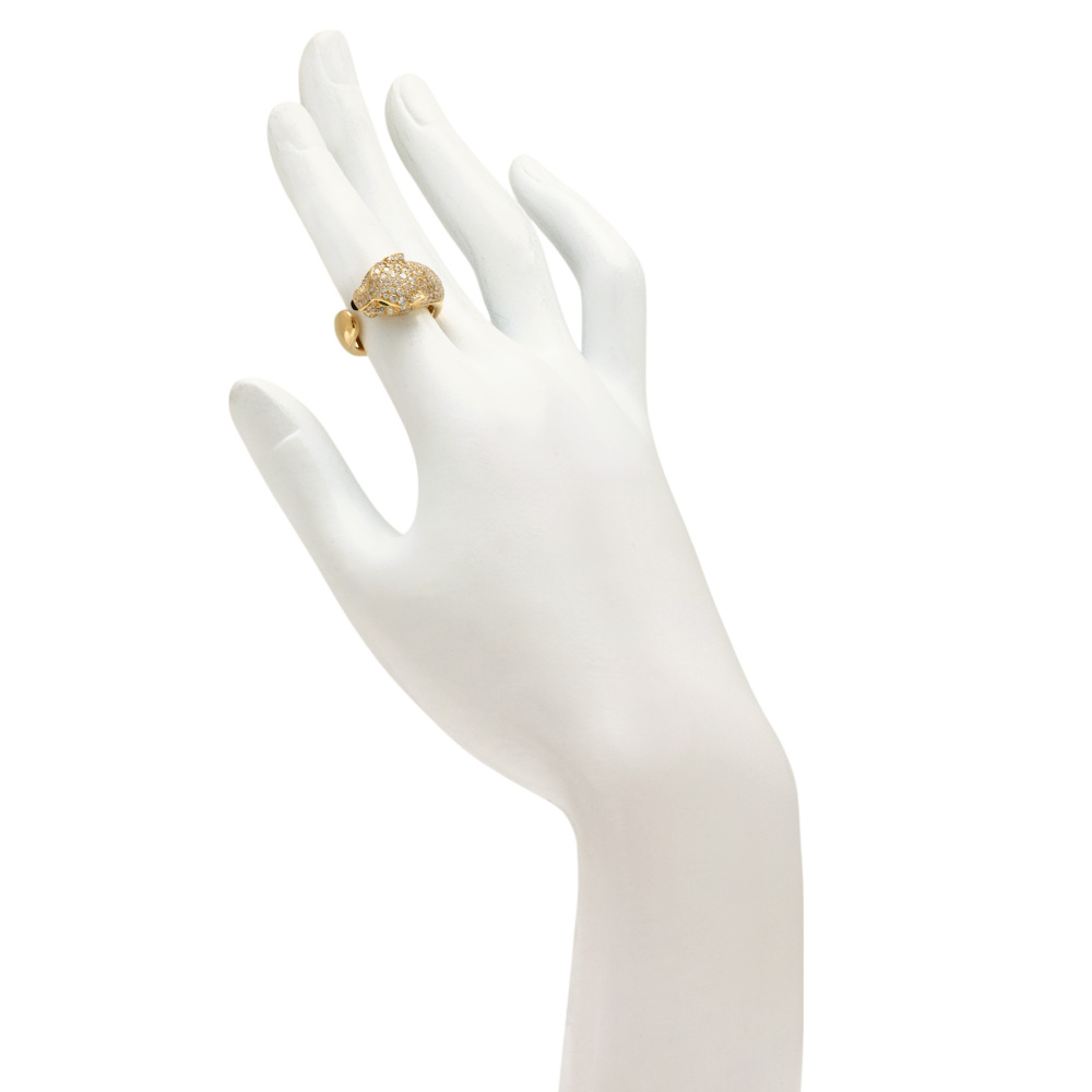 Cartier Panthère Do Ring Semi-pave Setting 18K Yellow Gold N4225000