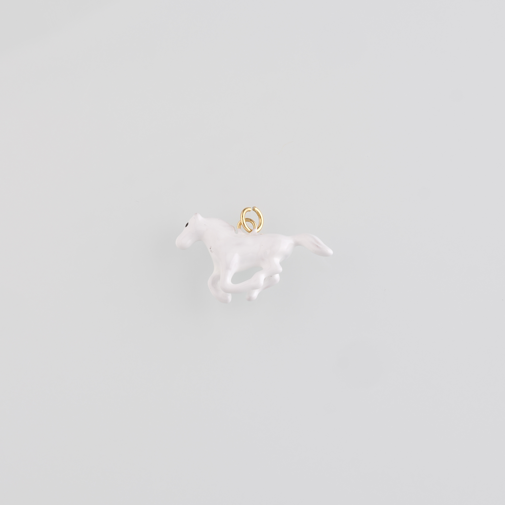 18K Gold Filled Horse Pendant,Enamel Horse Charm Earrings Necklace for DIY Jewelry Making Supply