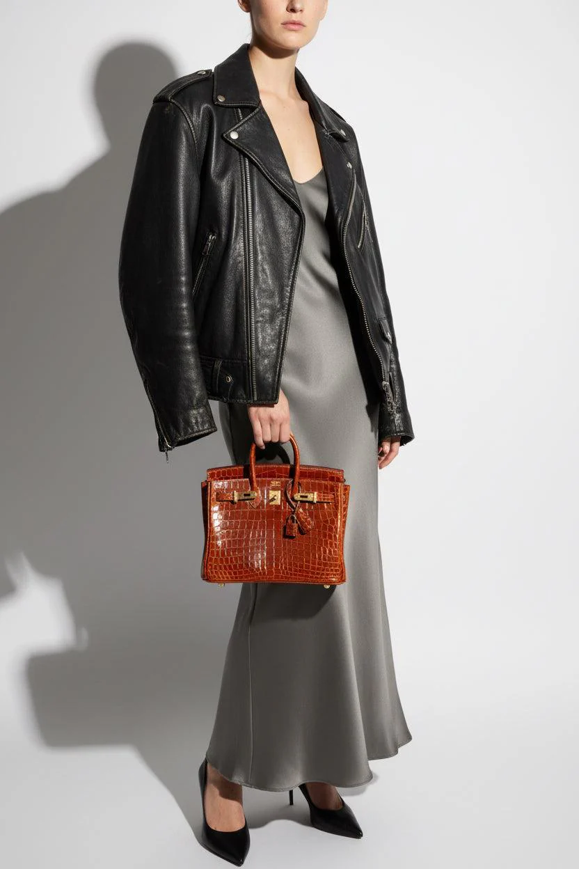 Hermès Birkin 25 Étrusque Shiny Niloticus Crocodile Gold Hardware