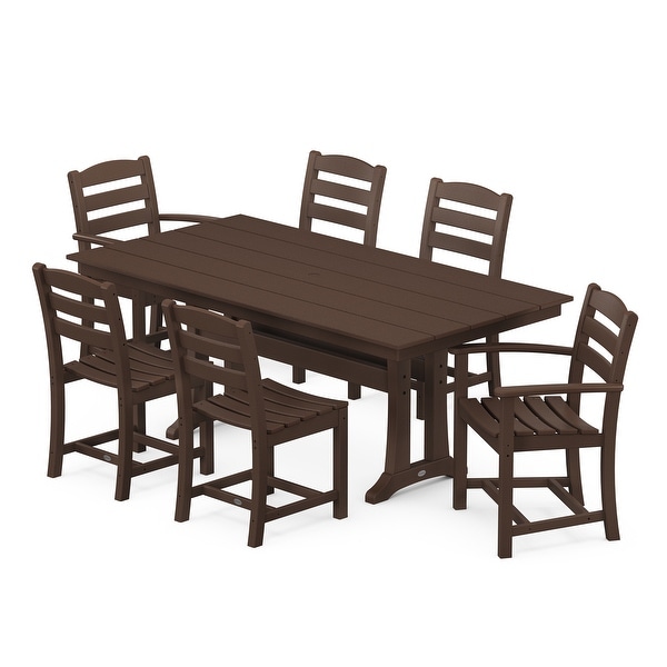 POLYWOOD La Casa Caf�� 7Piece Farmhouse Trestle Dining Set