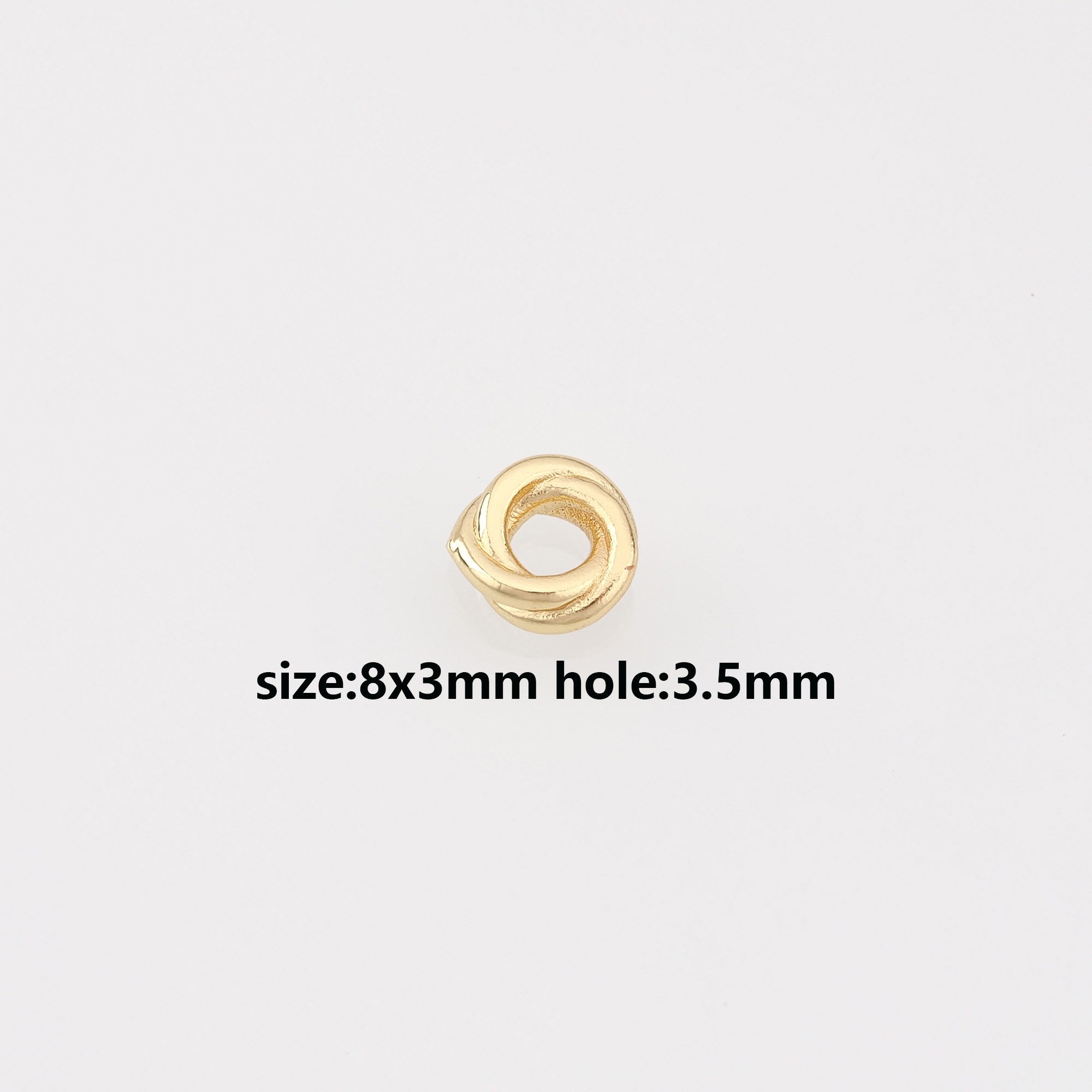 18K Gold Filled Spiral Beads,Twist Bead,Gold Knot Spacer Beads,DIY Jewelry Making Supply