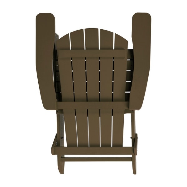 Set of 2 AllWeather Modern Wide Slat Back Poly Resin Adirondack Chairs