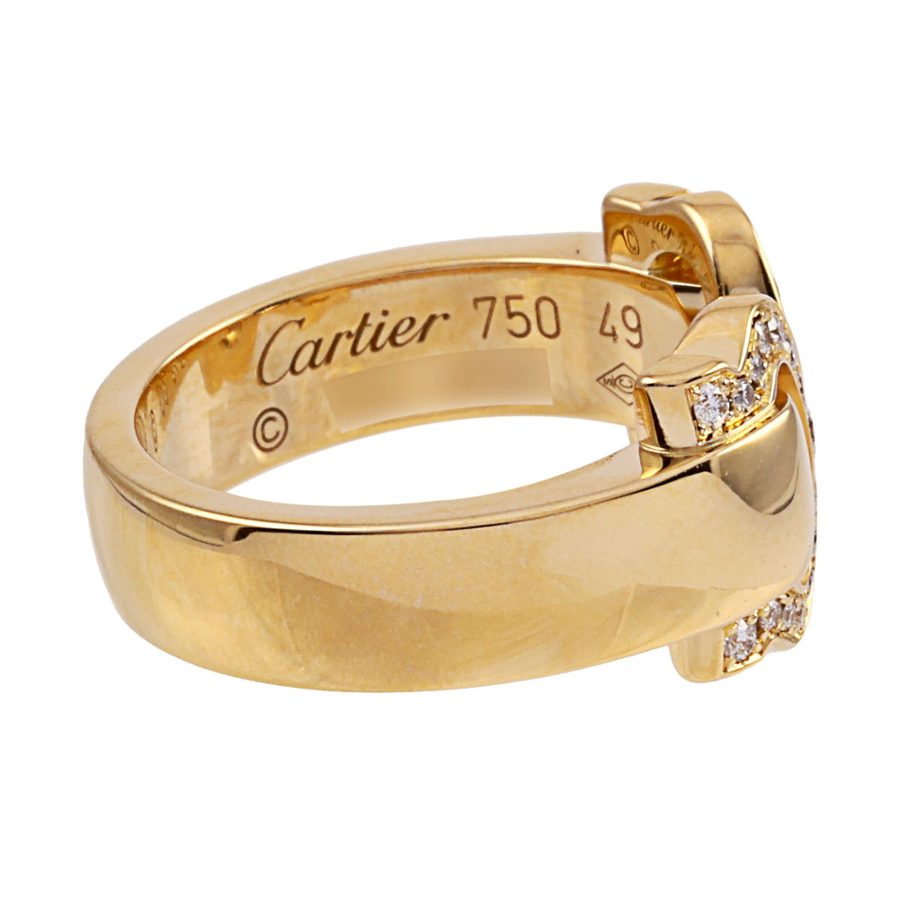 Cartier Boucurse K18YG Yellow Gold Ring Diamond