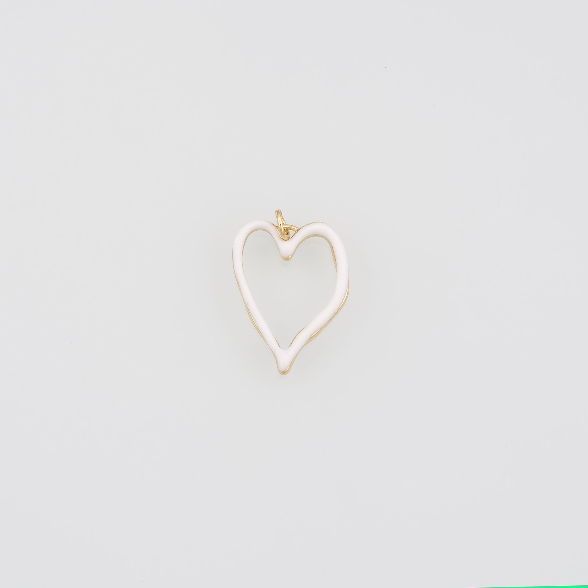 18K Gold Filled Heart Pendant,Enamel Heart Charm Earrings Necklace for DIY Jewelry Making Supply