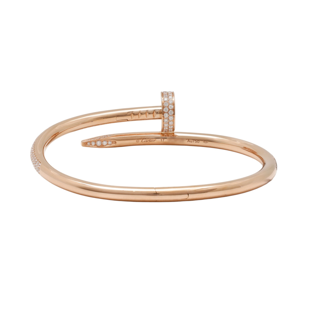 Cartier Juste un Clou Diamond Pave Bracelet 18K Rose Gold N6702100