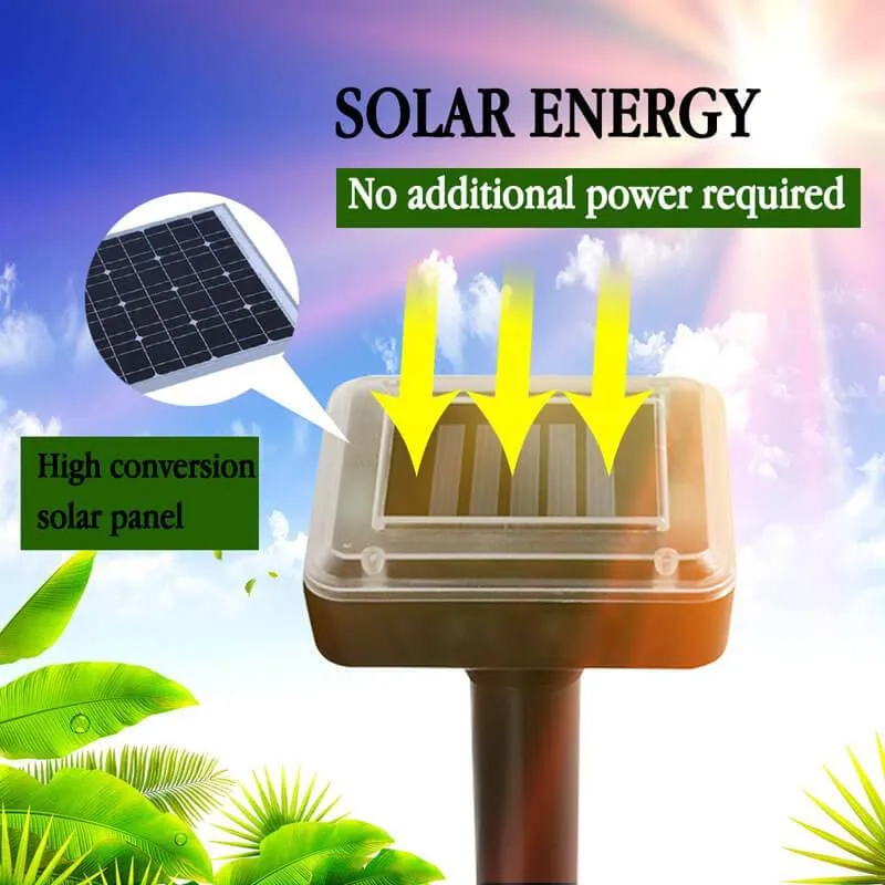 2 Pcs Solar Powered Ultrasonic Snake Repeller, Mole Repellent, Gopher Repellent