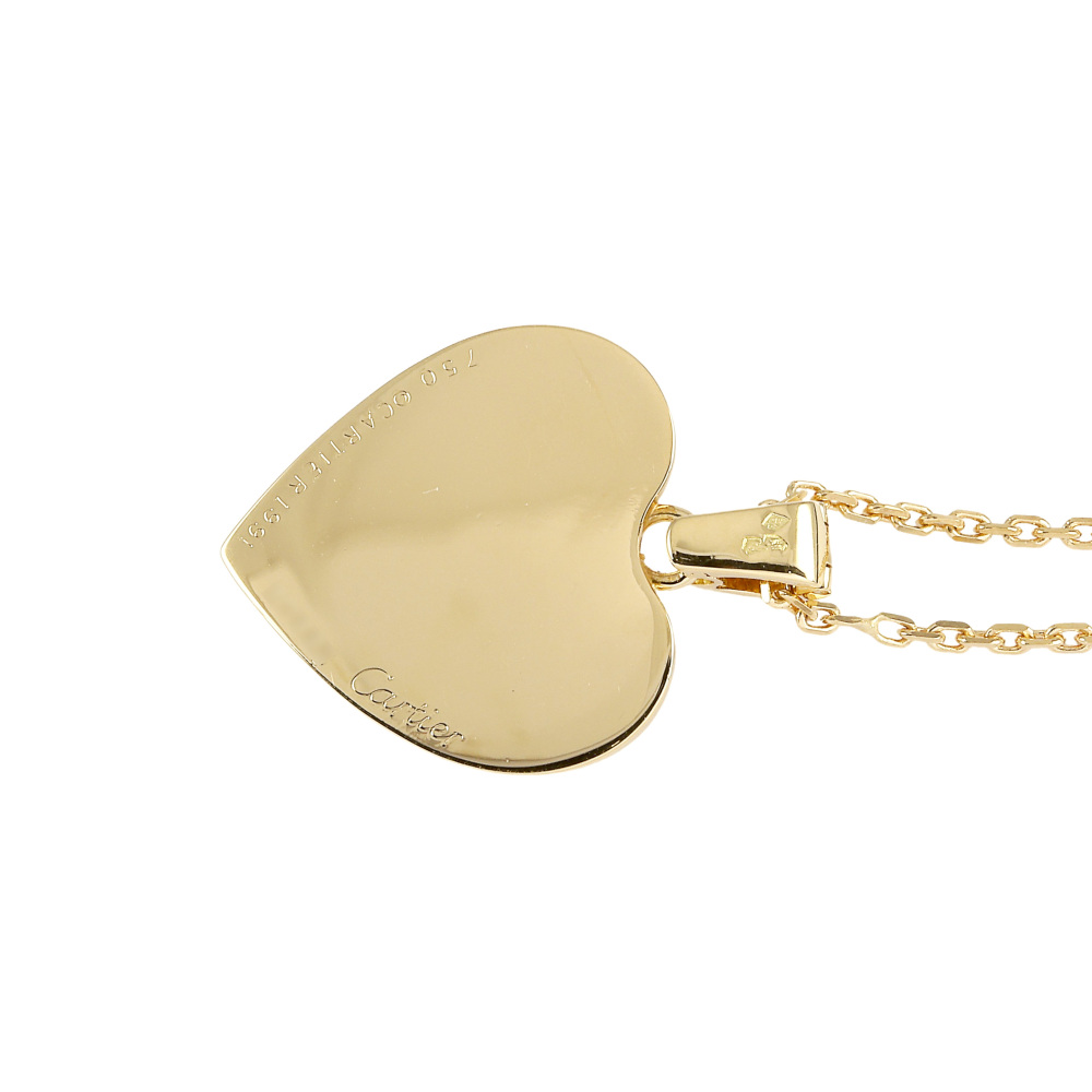 Cartier Heart Motif K18YG Yellow Gold Necklace