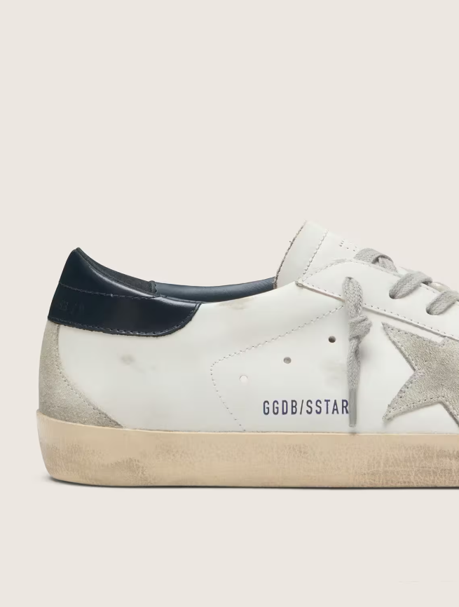 GOLDEN GOOSE Super-Star with suede star and blue heel tab