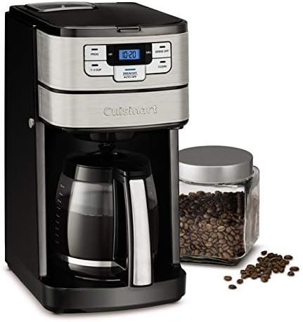 Automatic Grind & Brew 12-Cup Coffee Maker with Blade Grinder, Programmable Coffee Machine Glass Carafe with 1-4 Cup Setting, Brew Pause, Grind-Off Option, Black/Stainless Steel