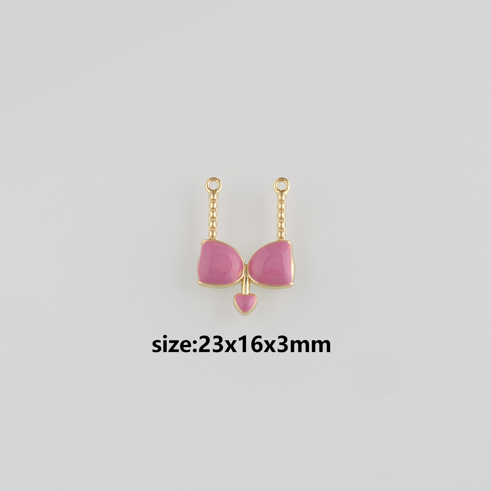 18K Gold Filled Bikini Pendant,Enamel Bikini Charm Earrings Necklace for DIY Jewelry Making Supply