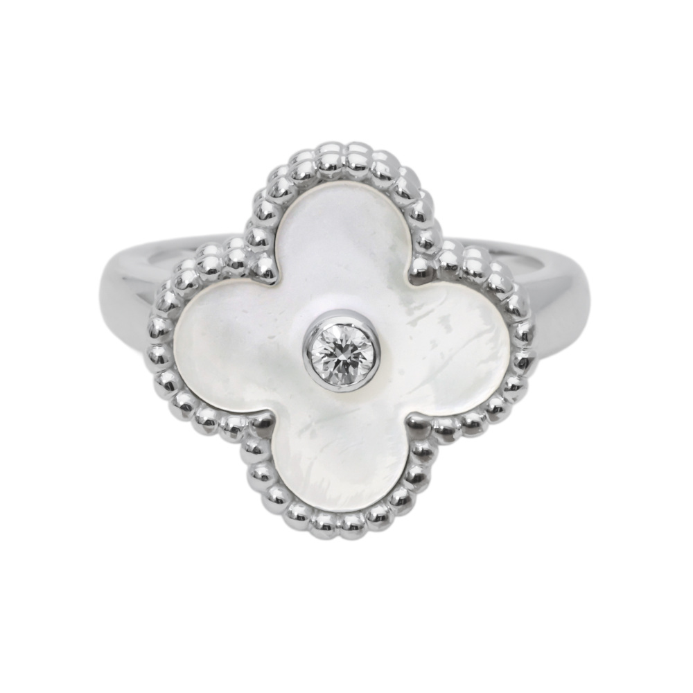 Van Cleef & Arpels Vintage Alhambra Ring 18K White Gold VCARF48900