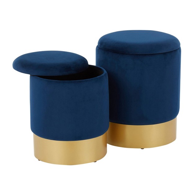 Set Of 2 Marla Contemporary Glam Nesting Ottomans Lumisource