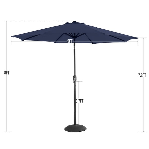 MAISON ARTS 6Piece Patio Dining Set,37 Inch Square Metal Table and 4 Textilene Dining Chairs with 9ft Patio Umbrella
